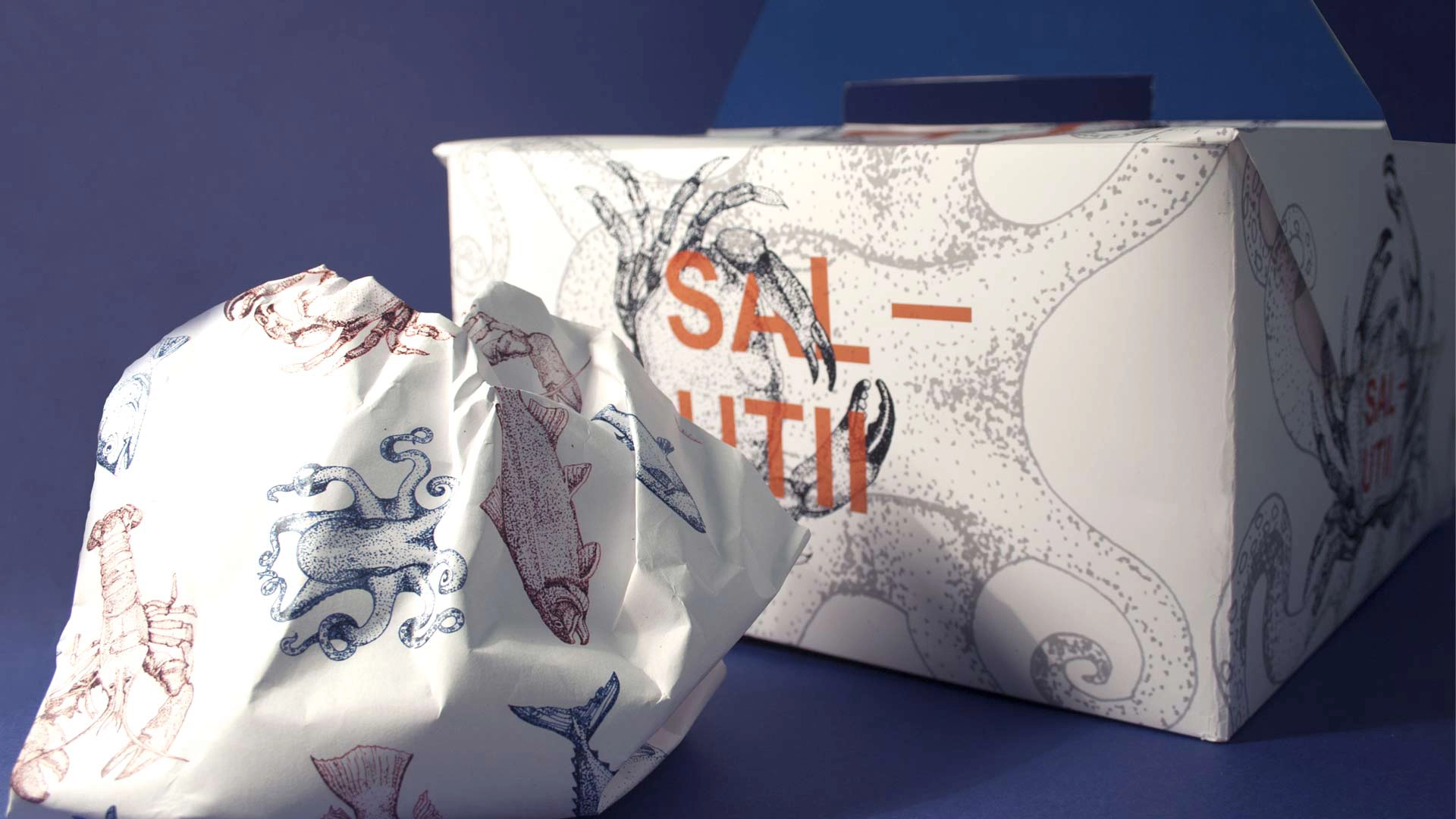 Takeaway box and wrapping